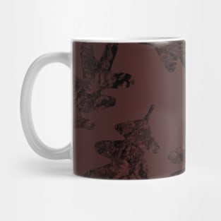 Oak Leaves Channeling Pinecones Dark Mauve Mug